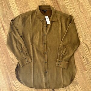 Banana Republic Faux Suede Oversized Shirt Jacket